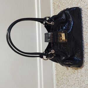 Isabella Adams Black Faux Alligator Leather Purse